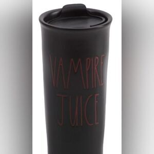 RAE DUNN Black with red writing Vampire Juice Travel Tumbler 15 oz